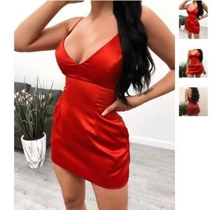 Red Satin Dress